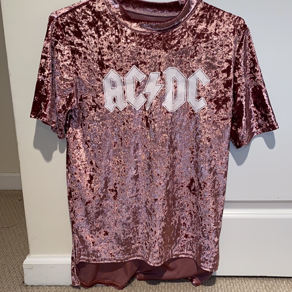 Pink Velvet AC/DC Hi-Low Shirt Size M